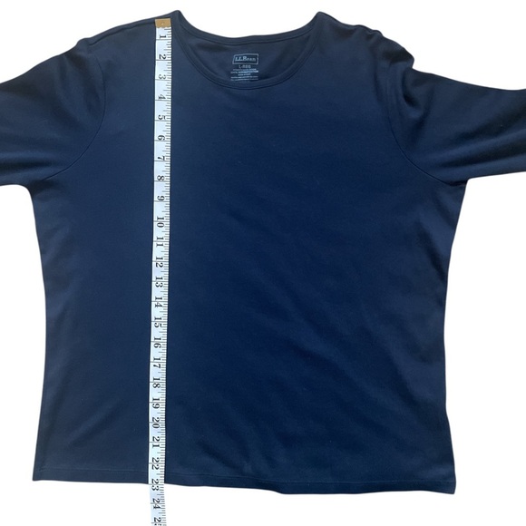 L.L. Bean Long Sleeve Crewneck Supima Cotton Tee Navy Large - Picture 6 of 6